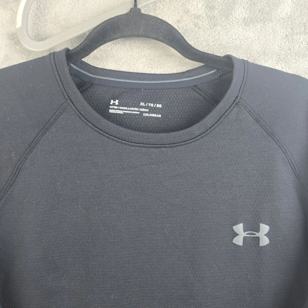 Under Armour Base 3.0 Coldgear Shirt Mens XL Black Performance Hiking EMS Layer